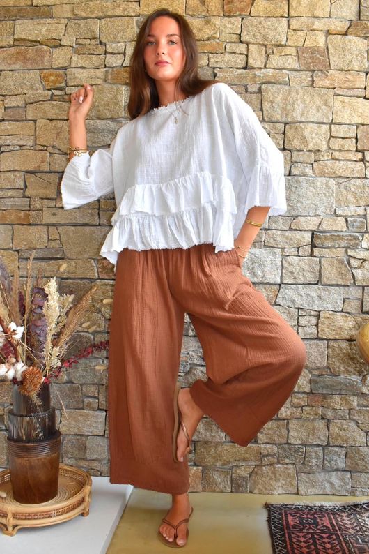 Santos Cushion Cotton Quirky Pant Chestnut